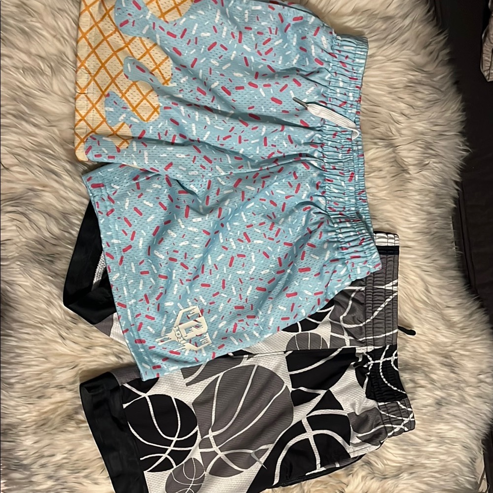 Stylish Kids Shorts Set - Multicolor. Nike black basketball shorts and ice cream
